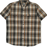 Carhartt Checked Short Sleeve Shirt - XL Brown Cotton