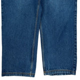 Winged Heart Embroidery On Back Pockets Soulland Hip Hop Jeans - 40W 28L Blue Cotton