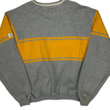 Nautica Striped Sweatshirt - XL Gray Cotton Blend