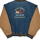 Buck Ranch Dunbrooke Graphic Varsity Jacket - XL Blue Denim