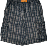 Lee Checked Cargo Shorts - 32W 10L Gray Cotton