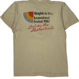 Memphis In May International Festival 1982 Screen Stars Single Stitch T-Shirt - Medium Cream Cotton Blend