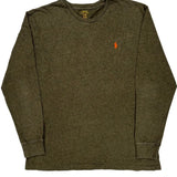 Polo By Ralph Lauren Long Sleeve T-Shirt - Large Green Cotton