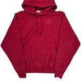 Reverse Weave Champion Spellout Hoodie - Medium Red Cotton