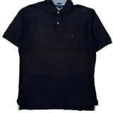 Tommy Hilfiger Polo Shirt - Large Black Cotton