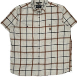 Rugged Flex Carhartt Checked Short Sleeve Shirt - 2XL Brown Cotton