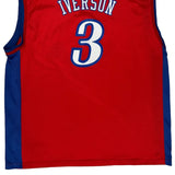 Philadelphia 76Ers Reebok #3 Iverson Jersey - 2XL Red Polyester