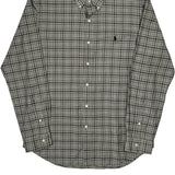 Slim Fit Ralph Lauren Checked Shirt - Large Grey Cotton