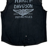 Motorcycles Harley Davidson Graphic Denim Gilet - 2XL Black Cotton