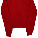 Polo By Ralph Lauren Cable Knit Sweater - Large Red Cotton