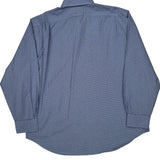 Regent Classic Fit Polo By Ralph Lauren Checked Shirt - XL Blue Cotton