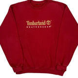 Timberland Spellout Sweatshirt - Large Red Cotton