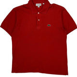 Lacoste Polo Shirt - Medium Red Cotton