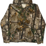 Hunting Realtree Camo Hoodie - Large Brown Cotton Blend