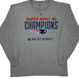 New England Patriots Majestic Nfl Long Sleeve T-Shirt - XL Grey Cotton