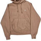 Reverse Weave Champion Hoodie - Small Brown Cotton