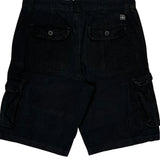 Southpole Cargo Shorts - 34W 10L Black Cotton