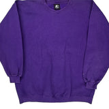 Starter Sweatshirt - Large Purple Cotton