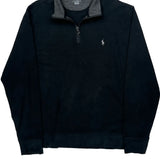 Polo By Ralph Lauren 1/4 Zip - Large Black Cotton
