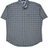 Tommy Hilfiger Checked Short Sleeve Shirt - XL Yellow Cotton