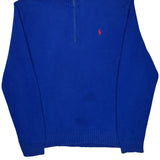 Polo By Ralph Lauren 1/4 Zip - XL Blue Cotton