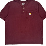Carhartt T-Shirt - 2XL Burgundy Cotton