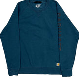Relaxed Fit Carhartt Spellout Sweatshirt - XL Blue Cotton
