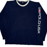 Polo By Ralph Lauren Spellout Long Sleeve T-Shirt - XL Navy Cotton