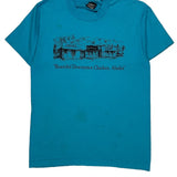 Chicken, Alaska Fruit Of The Loom Graphic T-Shirt - Medium Blue Cotton Blend