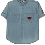Budweiser Winners Circle Nascar Denim Shirt - Large Light Wash Cotton