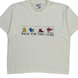 Single Stitch Juvenile Diabetes Foundation Hanes Graphic T-Shirt - Large White Cotton Blend