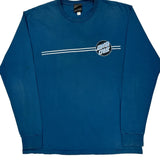 Skateboards Santa Cruz Graphic Long Sleeve T-Shirt - Large Blue Cotton