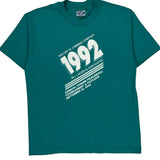 Hanes Graphic T-Shirt - Large Green Cotton Blend