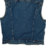 80S Made In USA Levis Sherpa Lined Denim Vest - Medium Blue Denim