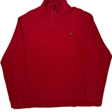 Estate Rib Polo By Ralph Lauren 1/4 Zip - XL Red Cotton