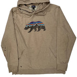 Patagonia Graphic Hoodie - Large Beige Cotton