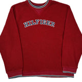 Tommy Jeans Spellout Fleece - XL Red Cotton