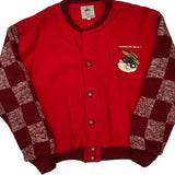 Handsome Devil Looney Tunes Graphic Bomber Jacket - XL Burgundy Cotton