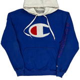 Champion Hoodie - Large Blue Cotton Blend