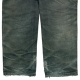 Faded Carhartt Double Knee Carpenter Pants - 31W 32L Green Cotton