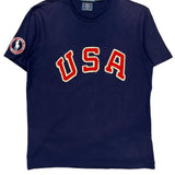 USA Olympic Team Polo By Ralph Lauren Graphic T-Shirt - Large Navy Cotton