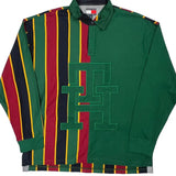Anthony Ramos Tommy Hilfiger Striped Rugby Shirt - 2XL Green Cotton