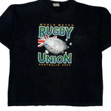 World Match Rugby Union Australia 2003 Gooses Tshirts Graphic T-Shirt - 2XL Black Cotton