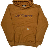Carhartt Spellout Hoodie - Medium Brown Cotton