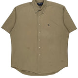Blake Ralph Lauren Short Sleeve Shirt - Large Khaki Cotton