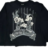 Mickey Cartoon Long Sleeve T-Shirt - XL Black Cotton