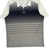 Oakley Striped Polo Shirt - XL Gray Polyester