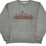 Denver Broncos Nfl Football Jumper - Large Grey Cotton Blend