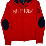 Tommy Hilfiger Spellout Zip Up - XL Red Cotton