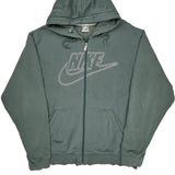 Nike Spellout Hoodie - Large Green Cotton